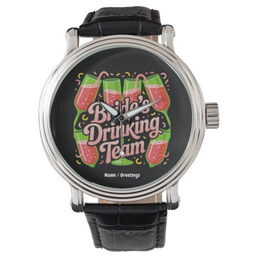 Bruids Drankteam Bachelorette Party Design Horloge (Voorkant)