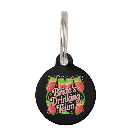 Bruids Drankteam Bachelorette Party Design Huisdierpenning (Voorkant)