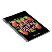 Bruids Drankteam Bachelorette Party Design Notitieboek (Rechterzijde)