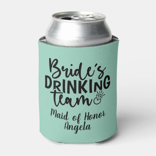 Bruid's Drankteam Feestcrew Statement Grafisch Blikjeskoeler (Blikje Voorkant)
