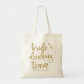 Bruids Drankteam Gouden Glitter Bruidsmeisje Tote Bag (Voorkant)