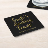 Bruids Drankteam Lovely Glitter Bachelorette Kartonnen Onderzetters (Schuin)