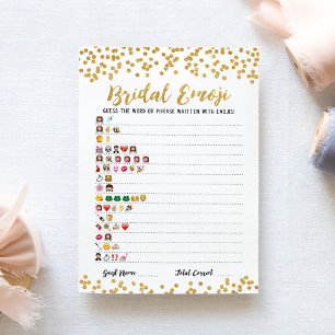 Bruids-emoji-spel met antwoorden Bruids-shower kaa Kaart