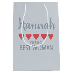 Bruids- en huwelijksfeest 5 Hart Beste vrouw Medium Cadeauzakje