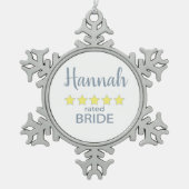 Bruids- en trouwfeest 5-sterren bruid tin sneeuwvlok ornament (Voorkant)