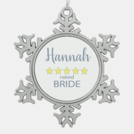 Bruids- en trouwfeest 5-sterren bruid tin sneeuwvlok ornament