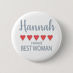 Bruids- en trouwpartij 5 Hart Beste Vrouw Ronde Button 5,7 Cm