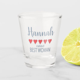 Bruids- en trouwpartij 5 Hart Beste Vrouw Shot Glas