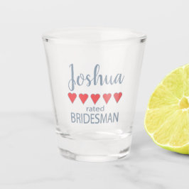 Bruids- en trouwpartij 5 Hart Bridesman Shot Glas