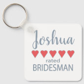 Bruids- en trouwpartij 5 Hart Bridesman Sleutelhanger (Voorkant)