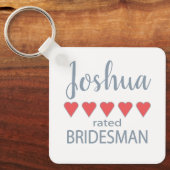Bruids- en trouwpartij 5 Hart Bridesman Sleutelhanger (Voorkant)