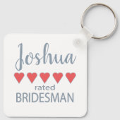 Bruids- en trouwpartij 5 Hart Bridesman Sleutelhanger (Achterkant)