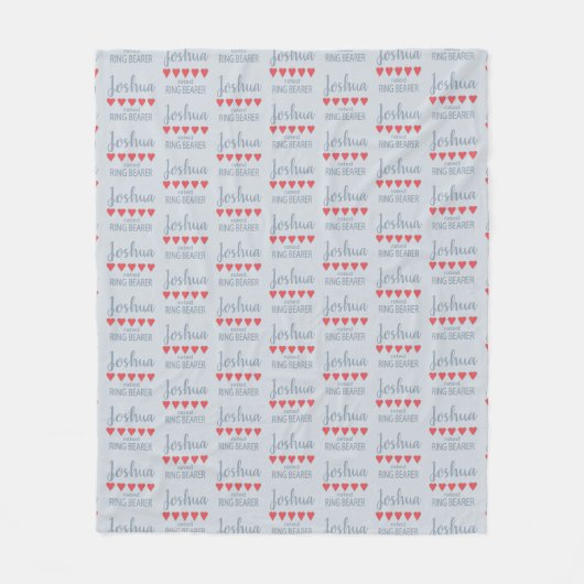 Bruids- en trouwpartij 5-hart ringdrager fleece deken (Voorkant)