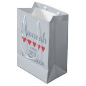 Bruids- en trouwpartij 5 Hart Zuster van de bruide Medium Cadeauzakje (Voorkant Gekanteld)