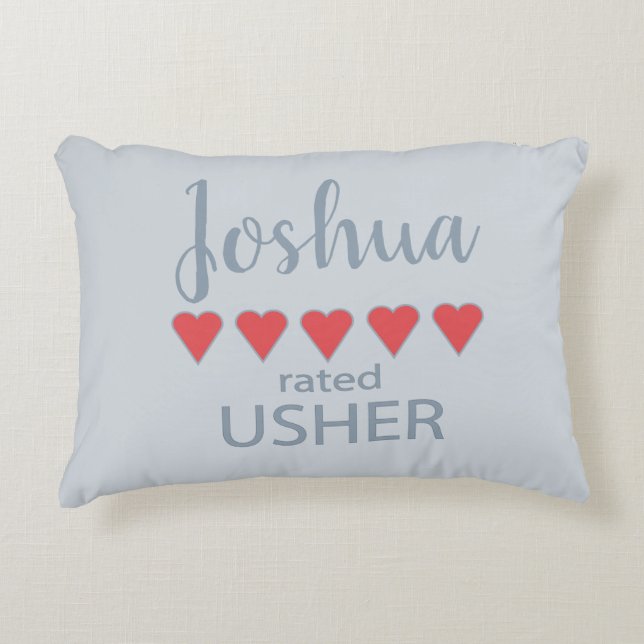Bruids- en trouwpartij 5 Heart Usher Accent Kussen (Voorkant)
