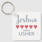 Bruids- en trouwpartij 5 Heart Usher Sleutelhanger (Voorkant)