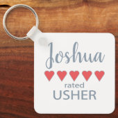 Bruids- en trouwpartij 5 Heart Usher Sleutelhanger (Voorkant)