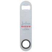 Bruids- en trouwpartij 5 Heart Usher Speed Flessenopener (Achterkant)
