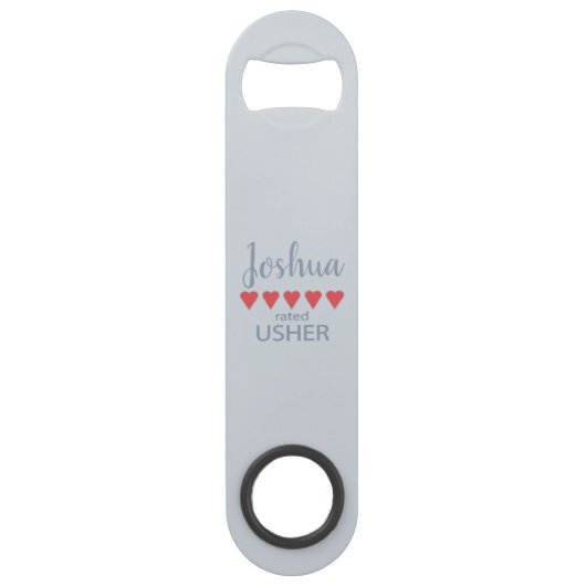 Bruids- en trouwpartij 5 Heart Usher Speed Flessenopener (Voorkant)