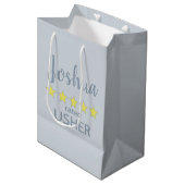 Bruids- en trouwstoet 5-sterren usher medium cadeauzakje (Voorkant Gekanteld)