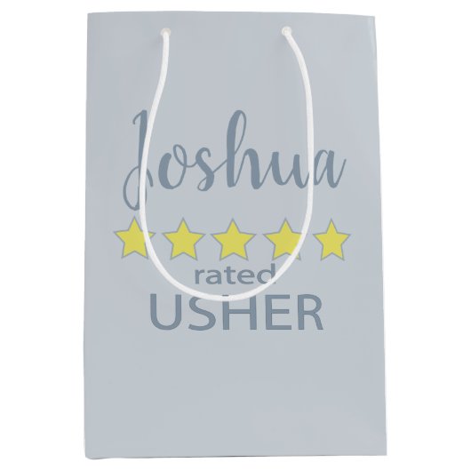 Bruids- en trouwstoet 5-sterren usher medium cadeauzakje (Voorkant)