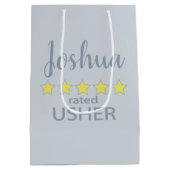 Bruids- en trouwstoet 5-sterren usher medium cadeauzakje (Achterkant)