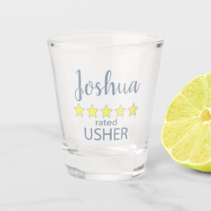 Bruids- en trouwstoet 5-sterren usher shot glas