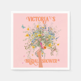 Bruids enorm bouquet van wilde bloemen Bruidsfeest Servet