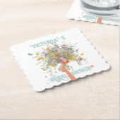 Bruids enorme boeket van wilde bloemen bruidsfeest kartonnen onderzetters (Gebogen)