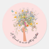 Bruids enorme boeket wilde bloemen bruids douche ronde sticker (Voorkant)