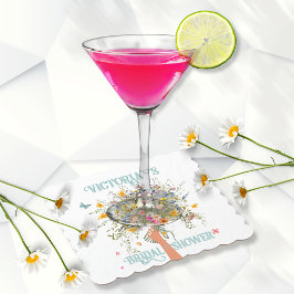 Bruids enorme boeket wilde bloemen Bruidsfeestje Kartonnen Onderzetters