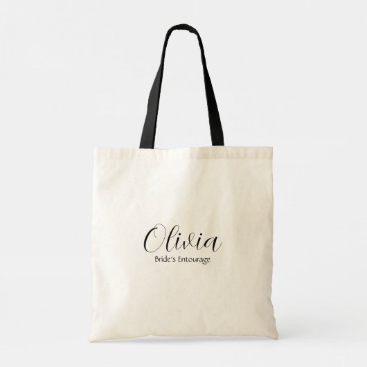 Bruid's entourage, aangepaste naam, script, bruilo tote bag (Achterkant)