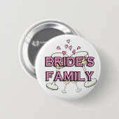 Bruid's Familie Bruiloft ID Buttonnen Ronde Button 5,7 Cm (Voorkant /achterkant)
