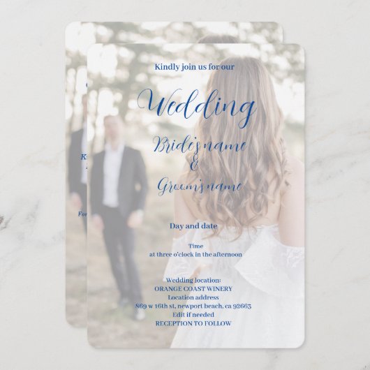 Bruids feest viering uitnodiging (Voorkant / Achterkant)