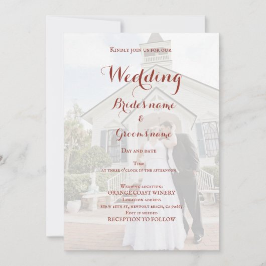 Bruids feest viering uitnodiging (Voorkant)