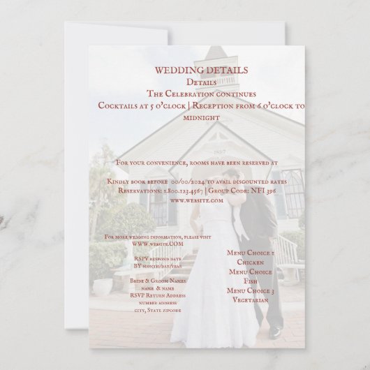 Bruids feest viering uitnodiging (Achterkant)