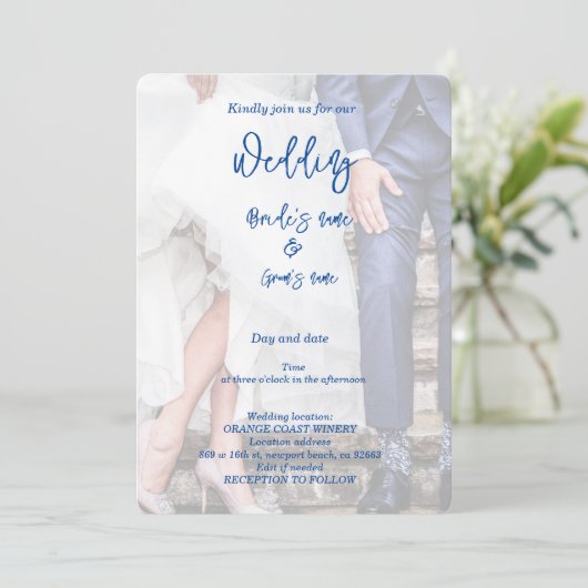 Bruids feest viering uitnodiging (Staand voorkant)