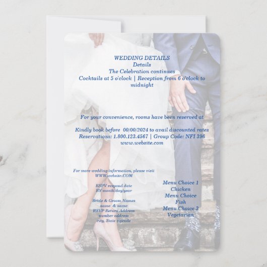 Bruids feest viering uitnodiging (Achterkant)