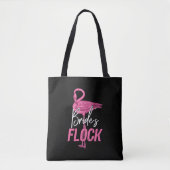Bruid's Flock, Flamingo Bruidsmeisje Bruidsfeest Tote Bag (Voorkant)