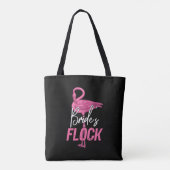 Bruid's Flock, Flamingo Bruidsmeisje Bruidsfeest Tote Bag (Achterkant)