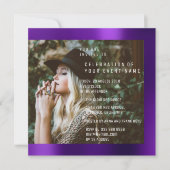 Bruids Foto Afstudeerfeest Paarse Pruim Metallic Kaart (Voorkant)