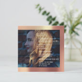 Bruids Foto Afstuderen Verjaardag Koper Metallic Kaart (Staand voorkant)