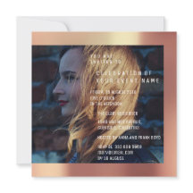 Bruids Foto Afstuderen Verjaardag Koper Metallic