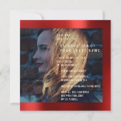 Bruids Foto Afstuderen Verjaardag Ruby Red Metalli Kaart (Voorkant)