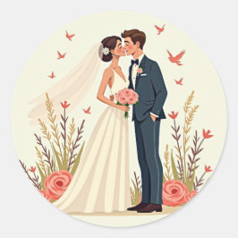 Bruids Geluk Ronde Sticker