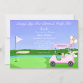 Bruids Golfkar Bruids Shower Brunch Feest Kaart (Voorkant)