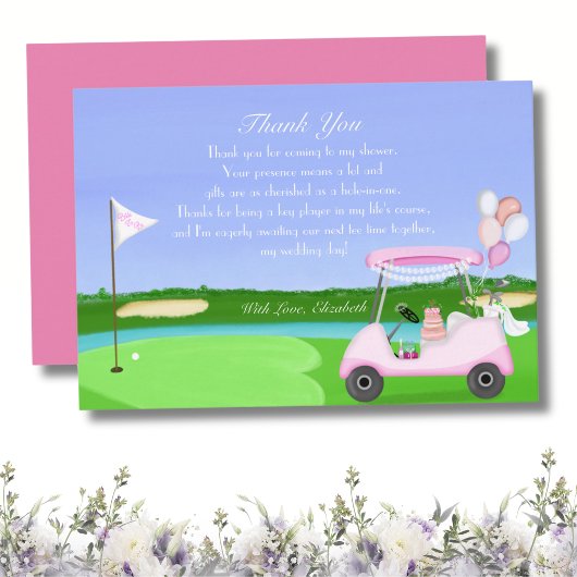 Bruids Golfkar Bruidscadeau Borrel Brunch Feest Bedankkaart