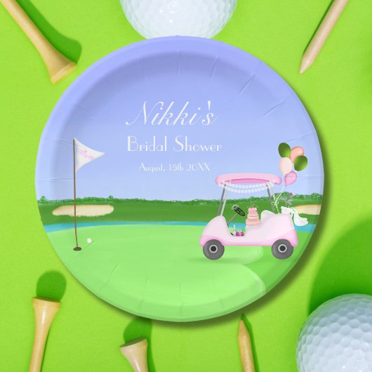 Bruids Golfkar Bruiloft Bruidsfeest Brunch Papieren Bordje
