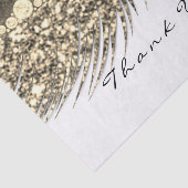 Bruids Gouden Glitter Dank u Ogen Metaal Wit Tissuepapier (Detail)