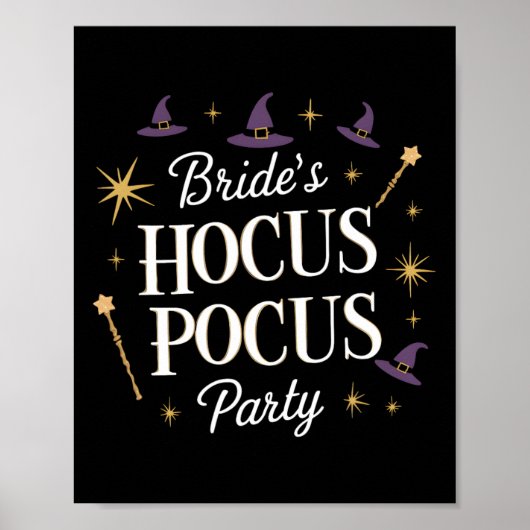 Bruid's Hocus Pocus Party Chelorette Halloween Poster (Voorkant)